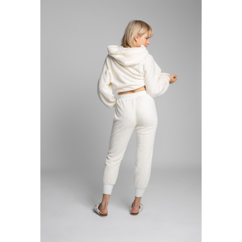 LA004 Pluszowe spodnie joggersy - ecru