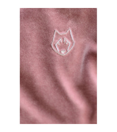 LA012 Welurowe spodnie joggers - brudny róż