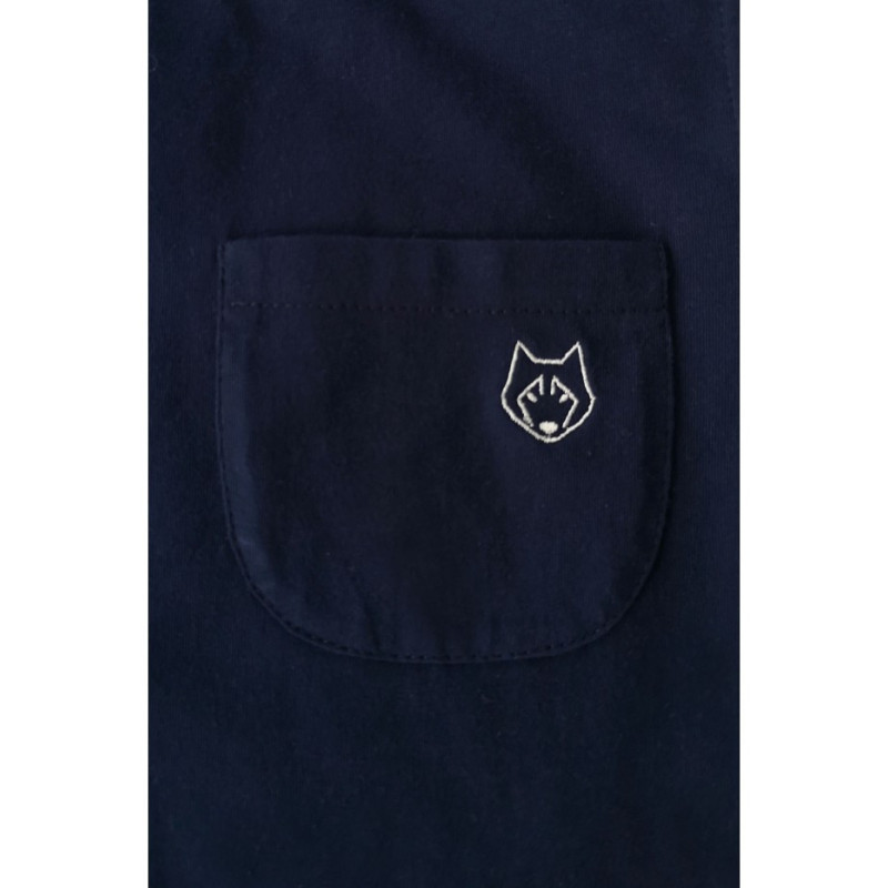 LA015 Bawełniany top do spania bez rękawów - granatowy