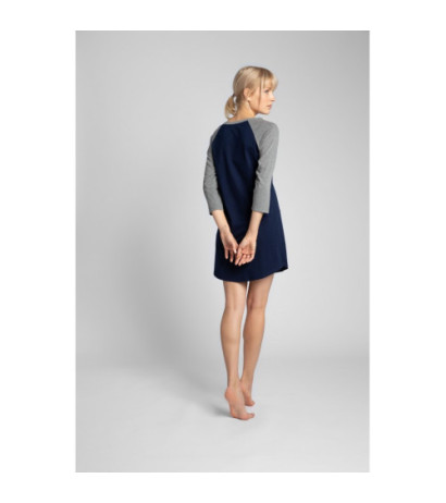 LA018 Bawełniana koszula nocna - granatowa