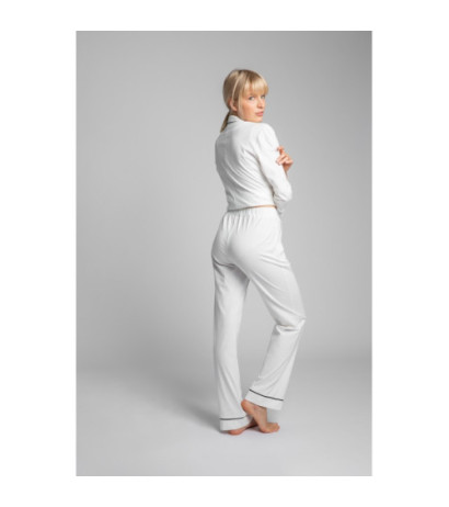 LA020 Bawełniane spodnie od piżamy - ecru