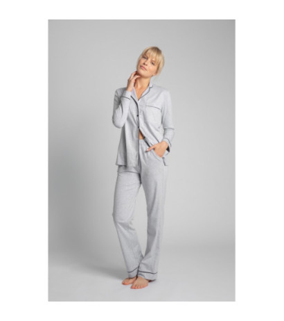 LA020 Bawełniane spodnie od piżamy - popielate