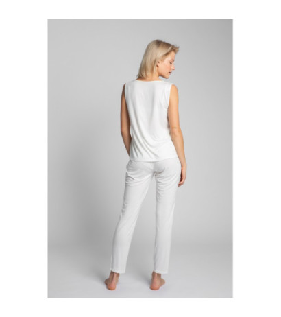 LA022 Top do spania bez rękawów z kieszonką - ecru