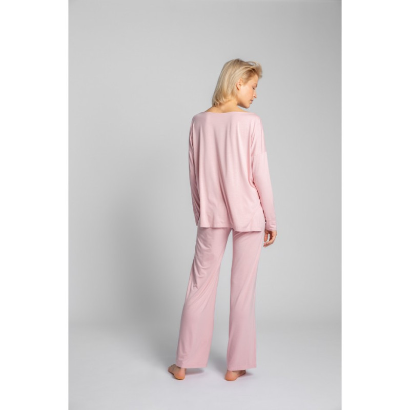 LA029 Wiskozowa bluzka z rozcięciami po bokach - różowa