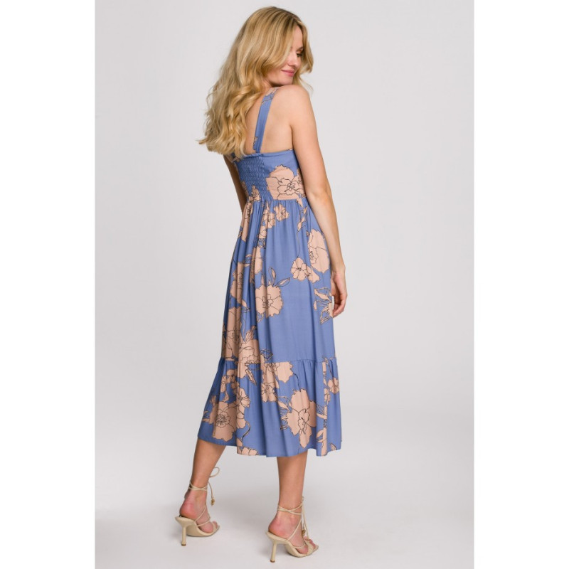 K098 Sukienka midi bez rękawów - model 1