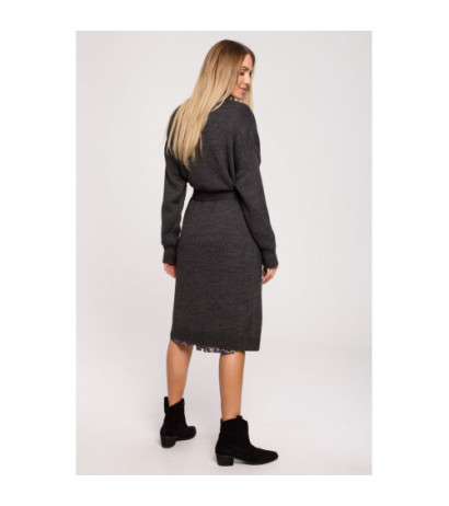 M633 Kardigan z paskiem - grafitowy