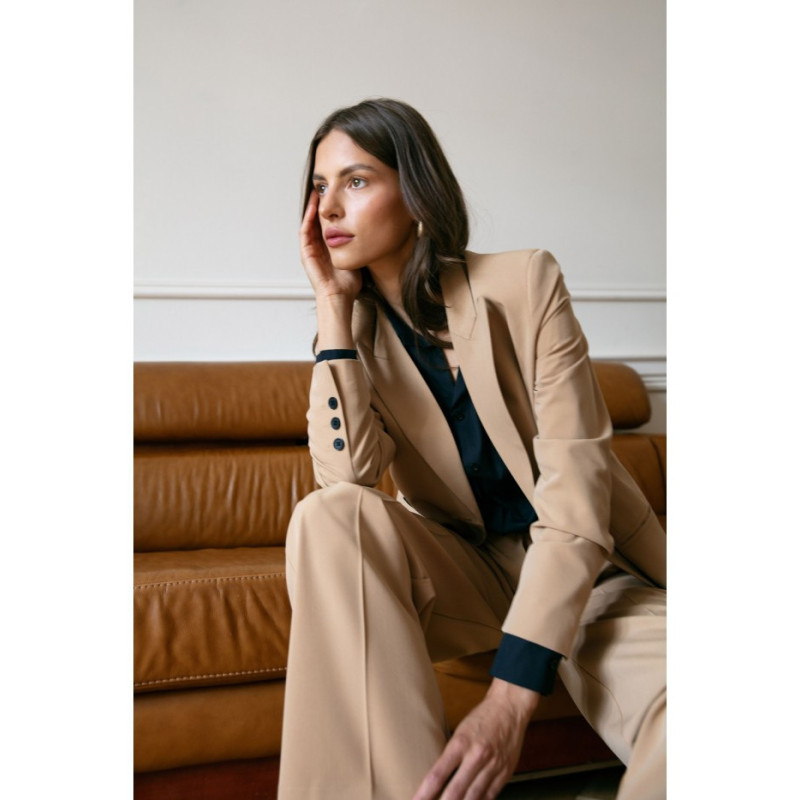 S281 Żakiet dwurzędowy - kamelowy