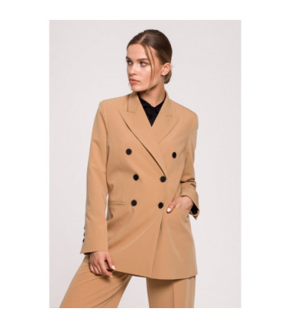 S281 Żakiet dwurzędowy - kamelowy
