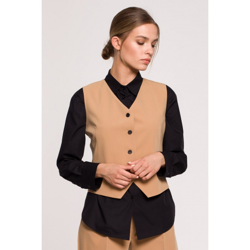 S282 Kamizelka - kamelowa