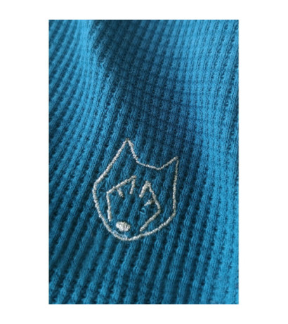 LA074 Szorty do spania z dzianiny wafelek - morski