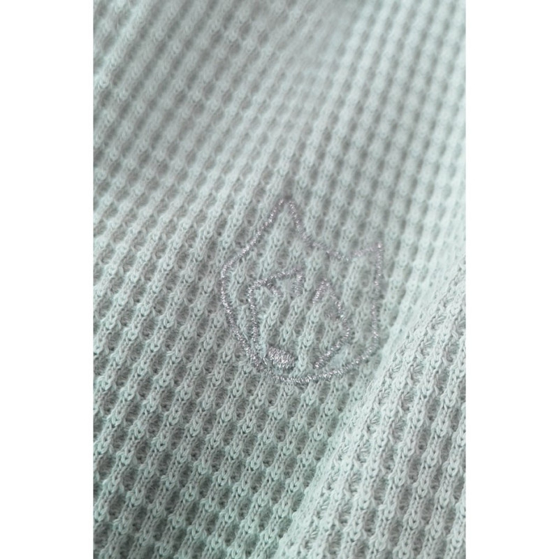 LA075 Spodnie z dzianiny wafelek - szałwia