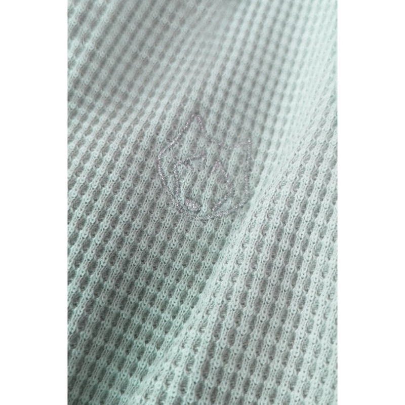 LA077 Bokserka z dzianiny wafelek - szałwia