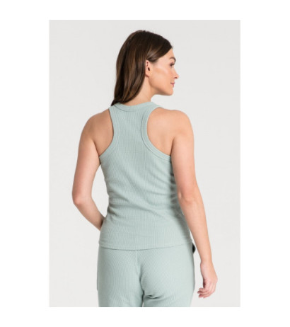 LA077 Bokserka z dzianiny wafelek - szałwia