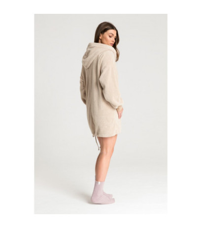 LA081 Pluszowa bluza oversize - cappuccino