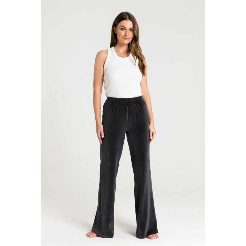 LA086 Spodnie z szerokimi nogawkami - grafitowe