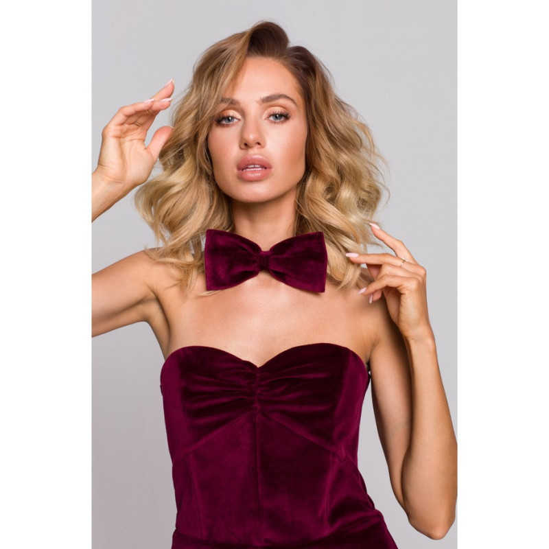 M663 Mucha welurowa - bordowa