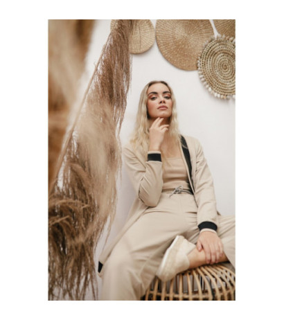 B228 Spodnie cygaretki na gumie - beżowe