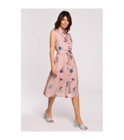 B230 Sukienka bez rękawów zapinana na guziki - model 1