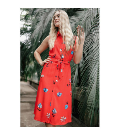 B230 Sukienka bez rękawów zapinana na guziki - model 2