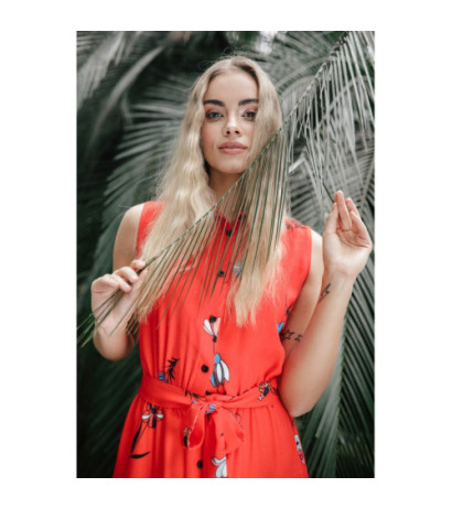 B230 Sukienka bez rękawów zapinana na guziki - model 2