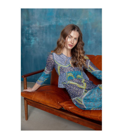 S302 Sukienka z siatki z falbanką pod biustem - model 2