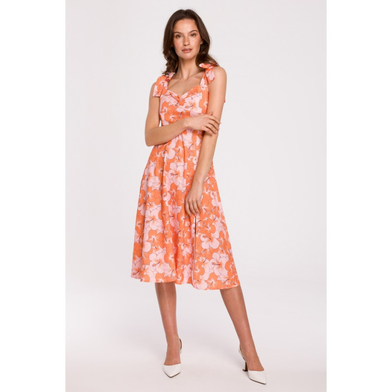 K134 Sukienka z wiązanymi ramiączkami - model 1