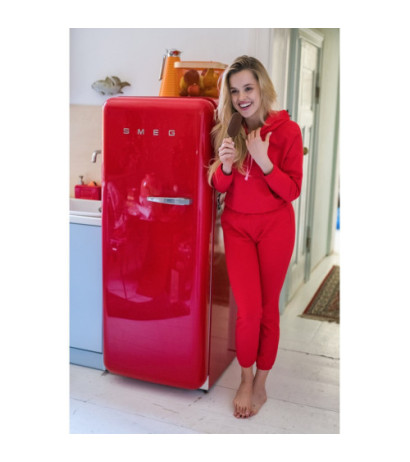 LA102 Spodnie typu joggers z gumą logowaną - czerwone