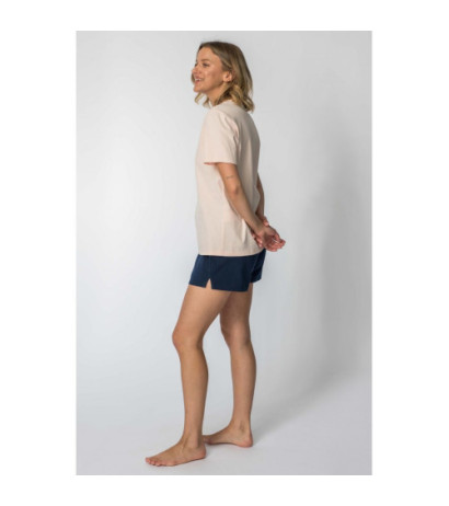 LA109 T-shirt z napisem "LALUPA sea life" - brzoskwiniowy