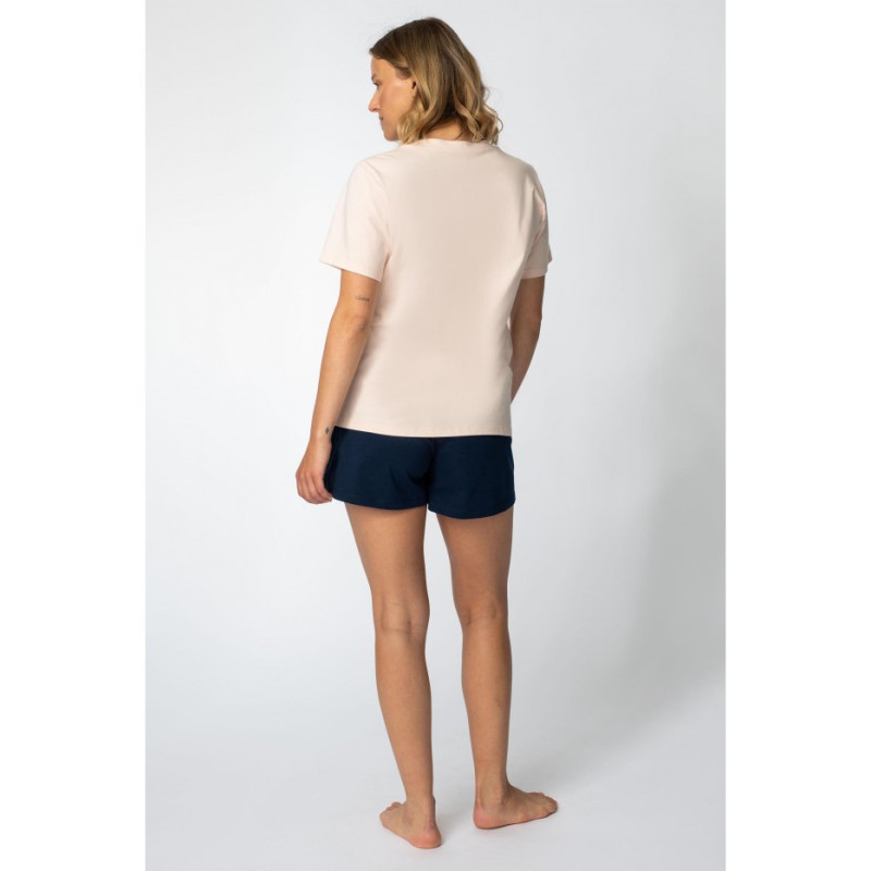 LA109 T-shirt z napisem "LALUPA sea life" - brzoskwiniowy