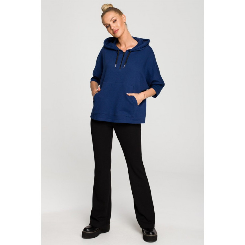 M689 Bluza z kapturem i dodatkowymi mankietami - atramentowa