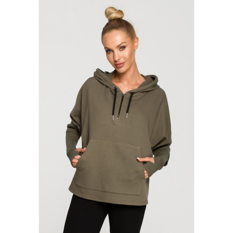 M689 Bluza z kapturem i dodatkowymi mankietami - khaki