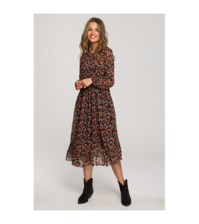 S320 Sukienka szyfonowa z falbaną - model 2