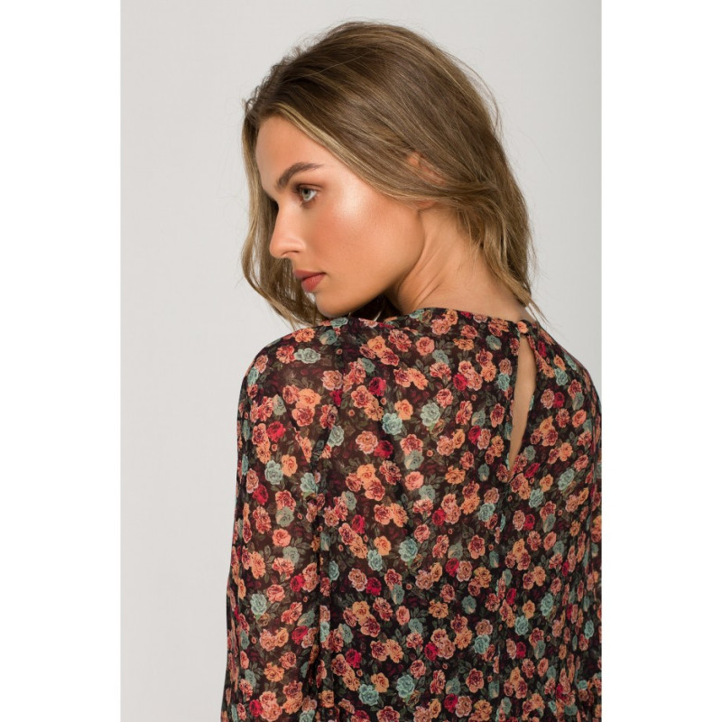 S320 Sukienka szyfonowa z falbaną - model 2