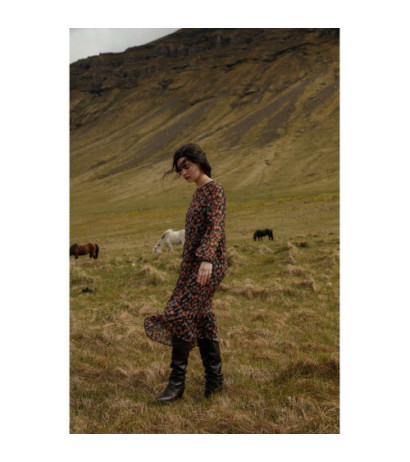 S320 Sukienka szyfonowa z falbaną - model 2