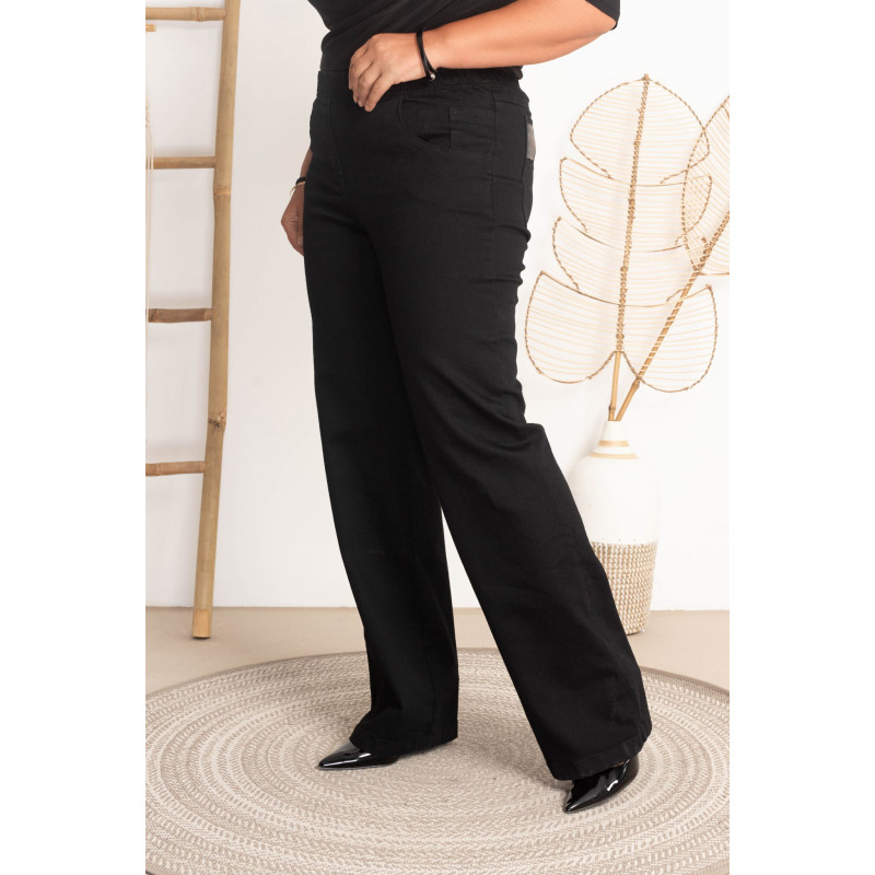 Kõrge vöökohaga laienevad stretšteksad JEANGA 11 K10 Must