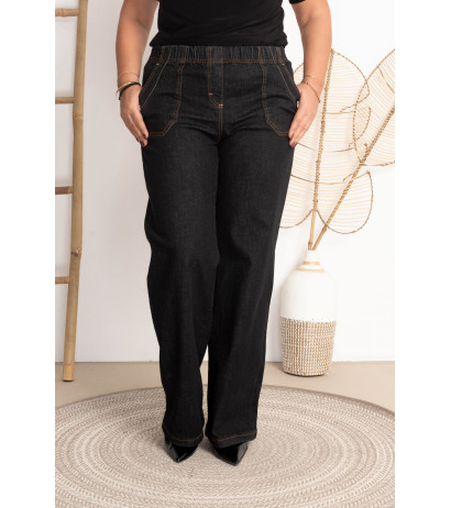 Platėjantys tamprūs džinsai paaukštintu liemeniu JEANGA 11 Grafit