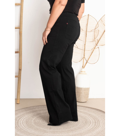 Platėjantys tamprūs džinsai paaukštintu liemeniu MIXA 11 Black