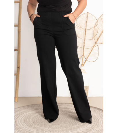 Platėjantys tamprūs džinsai paaukštintu liemeniu MIXA 11 Black