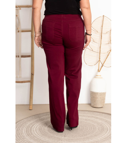 High-waisted flared jeans MIXA 11 Bordo