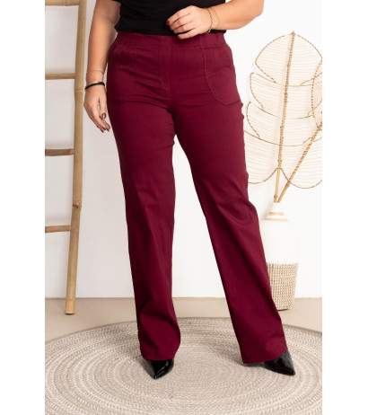 High-waisted flared jeans MIXA 11 Bordo