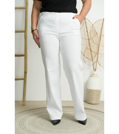 Izstieptie džinsi ar augstu vidukli MIXA 11 White