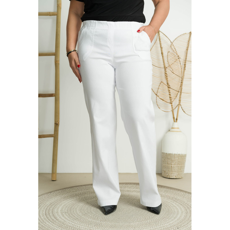 Izstieptie džinsi ar augstu vidukli MIXA 11 White