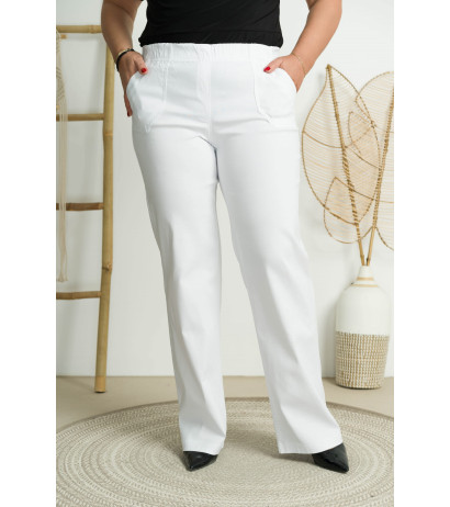 Izstieptie džinsi ar augstu vidukli MIXA 11 White