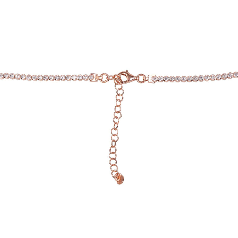 Sidabrinis vėrinys 2500145(PAu-R)_CZ, Sidabras 925°, raudonas auksas (padengti), Cirkonai