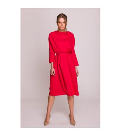 S403 Sukienka oversize z modalu - czerwona