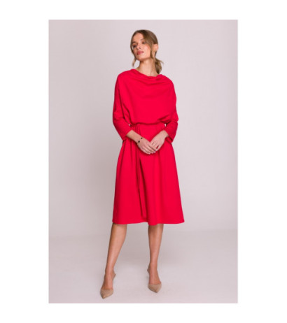 S403 Sukienka oversize z modalu - czerwona
