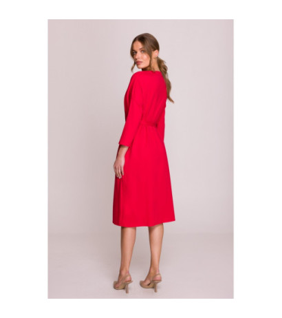 S403 Sukienka oversize z modalu - czerwona