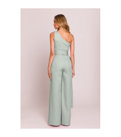 M845 Kombinezon na jedno ramię z wiązanymi szarfami - miętowy