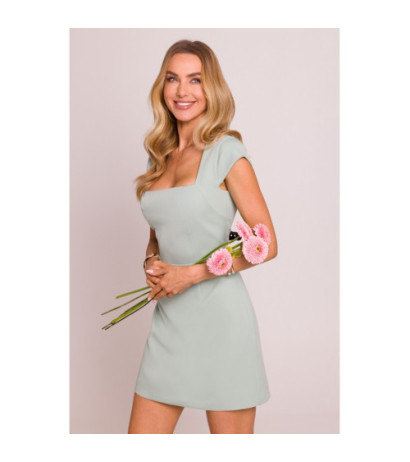 M846 Sukienka mini z głębokim dekoltem - miętowa