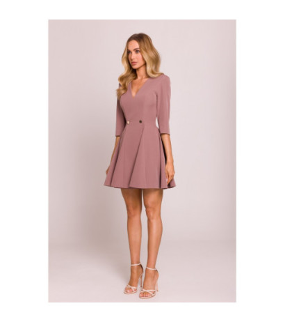 M848 Sukienka mini z klinami - mokka